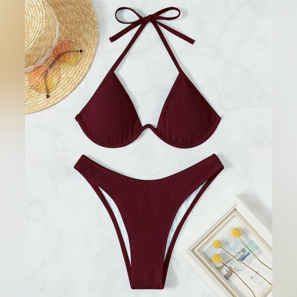 NWOT Dark Red String Bikini